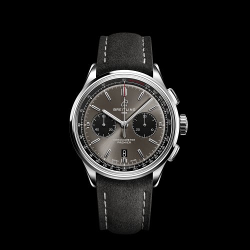 Breitling Premier B01 Chronograph 42 Stainless Steel / Anthracite / Nubuck / Folding