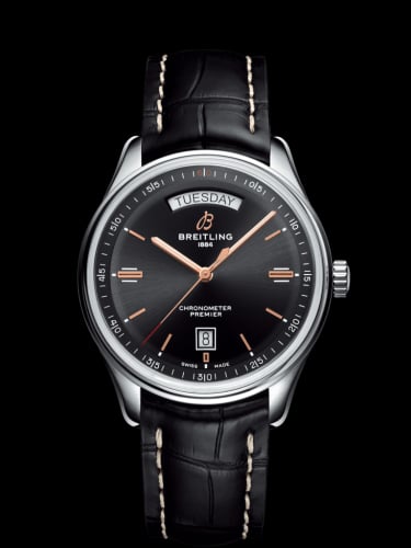 Breitling Premier Automatic Day & Date 40 Stainless Steel / Black / Croco Black / Folding