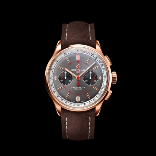 Breitling Premier B01 Chronograph 42 Red Gold / Grey / Nubuck / Wheels & Waves