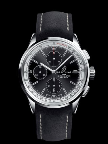 Breitling Premier Chronograph 42 Stainless Steel / Black / Nubuck Black / Tang