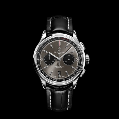 Breitling Premier B01 Chronograph 42 Stainless Steel / Anthracite / Croco / Pin