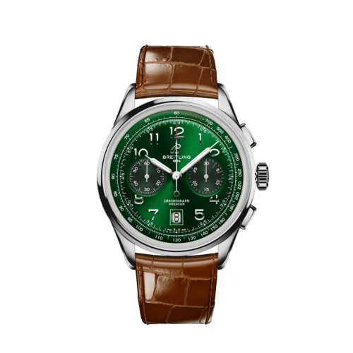 Breitling Premier B01 Chronograph 42 Stainless Steel / Green / Alligator