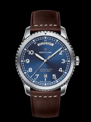 Breitling Navitimer 8 Automatic Day &amp; Date 41 Stainless Steel / Blue / Brown Calf / Pin