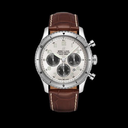 Breitling Aviator 8 B01 Chronograph 43 Stainless Steel / Silver / Brown Croco