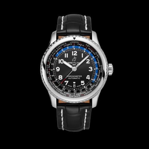 Breitling Navitimer 8 B35 Automatic Unitime 43 Stainless Steel / Black / Black Croco / Pin