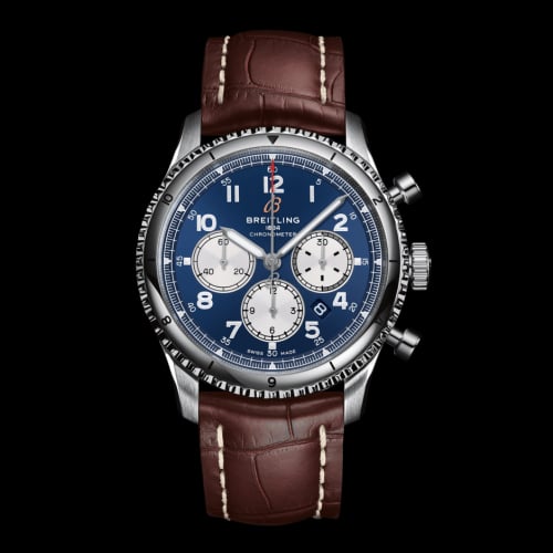 Breitling Aviator 8 B01 Chronograph 43 Stainless Steel / Blue / Croco / Pin