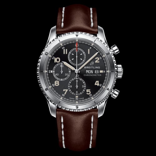 Breitling Aviator 8 Chronograph 43 Stainless Steel / Black / Calf / Pin