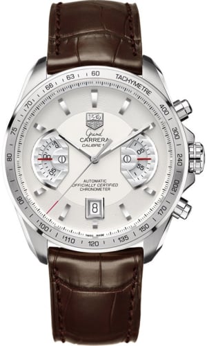 TAG Heuer Grand Carrera Calibre 17 RS 43 Stainless Steel / Silver / Alligator