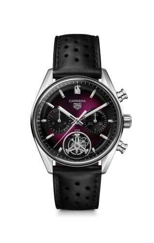 TAG Heuer Carrera Chronograph Tourbillon Glass Box Stainless Steel / Smokey Purple