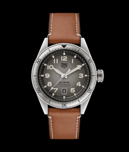 TAG Heuer Autavia Calibre 5 Stainless Steel / Grey / Leather
