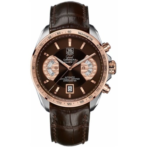 TAG Heuer Grand Carrera Calibre 17 RS 43 Stainless Steel / Red Gold / Brown / Alligator
