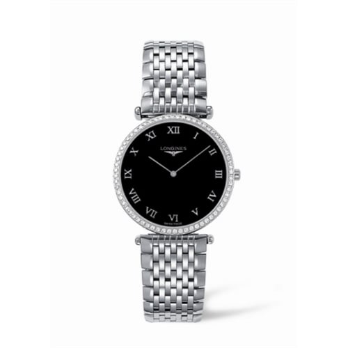 Longines La Grande Classique 33 Quartz Diamond Bezel Black Roman
