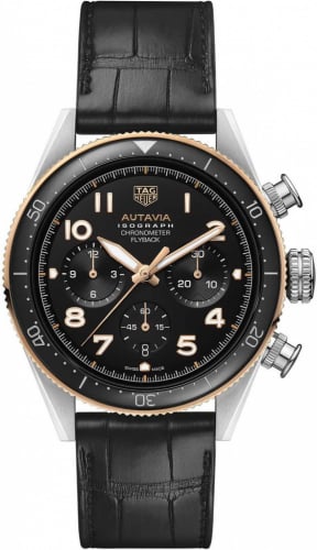 TAG Heuer Autavia Heuer 02 Isograph Stainless Steel / Rose Gold / Black / Strap