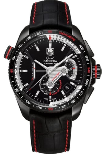 TAG Heuer Grand Carrera Calibre 36RS Caliper Chronograph Titanium PVD / Black / Alligator
