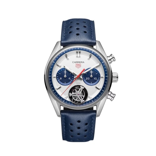 TAG Heuer Carrera Chronograph Tourbillon Glass Box Stainless Steel / White