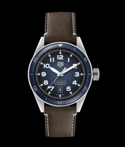 TAG Heuer Autavia Calibre 5 Stainless Steel / Blue / Leather