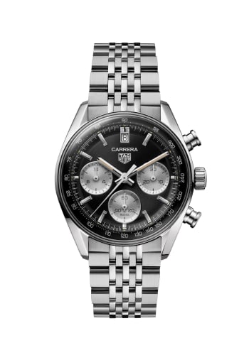 TAG Heuer Carrera Chronograph Glass Box Stainless Steel / Black / Bracelet