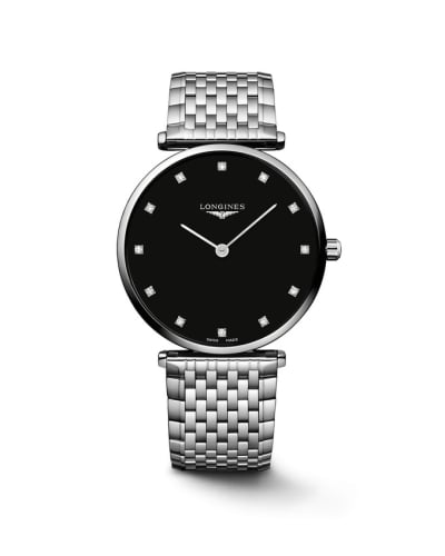 Longines La Grande Classique 38 Stainless Steel / Black - Diamond / Bracelet