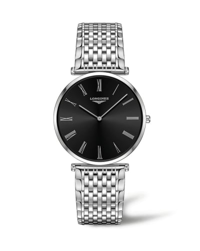 Longines La Grande Classique Quartz 37 Stainless Steel / Black - Roman / Bracelet