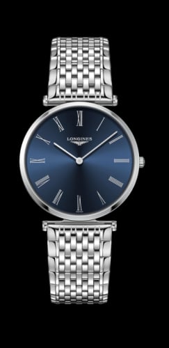 Longines La Grandes Classique Quartz 36 Stainless Steel / Blue-Roman / Strap