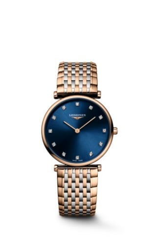 Longines La Grande Classique Quartz 29 Stainless Steel - Red Gold PVD / Blue - Diamond
