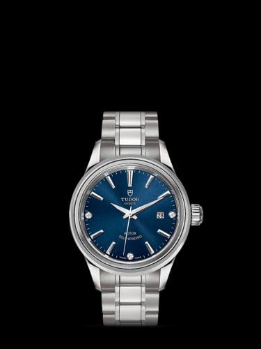 Tudor Style 28 Stainless Steel / Blue-Diamond / Bracelet