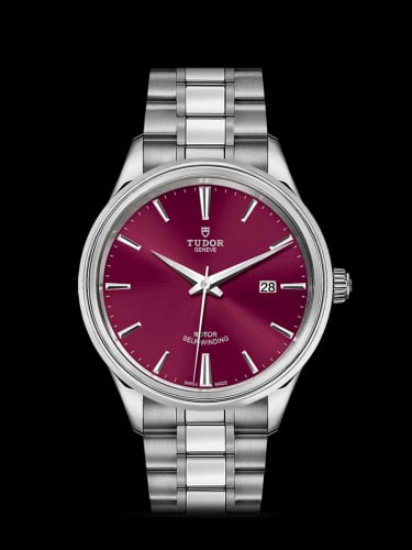 Tudor Style 41 Stainless Steel / Burgundy / Bracelet