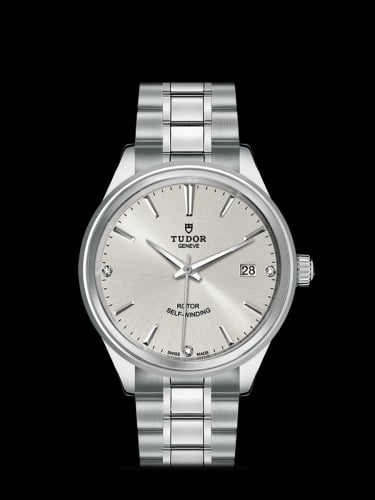 Tudor Style 38 Stainless Steel / Silver-Diamond / Bracelet