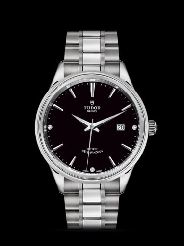 Tudor Style 41 Stainless Steel / Black-Diamond / Bracelet