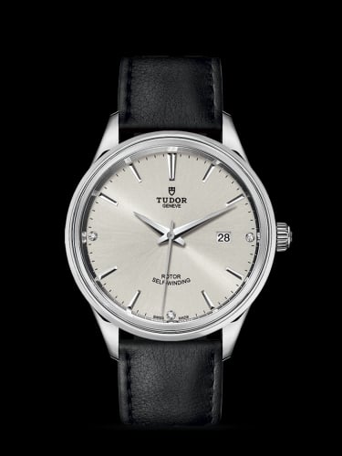 Tudor Style 41 Stainless Steel / Silver-Diamond / Strap