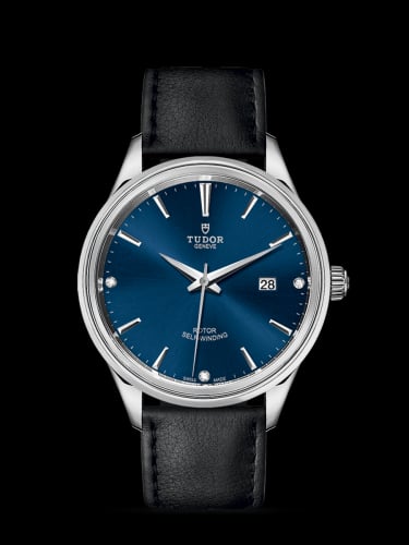 Tudor Style 41 Stainless Steel / Blue-Diamond / Strap
