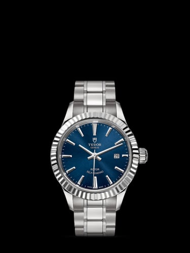Tudor Style 28 Stainless Steel / Fluted / Blue / Bracelet