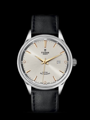 Tudor Style 41 Stainless Steel / Silver-Diamond / Strap