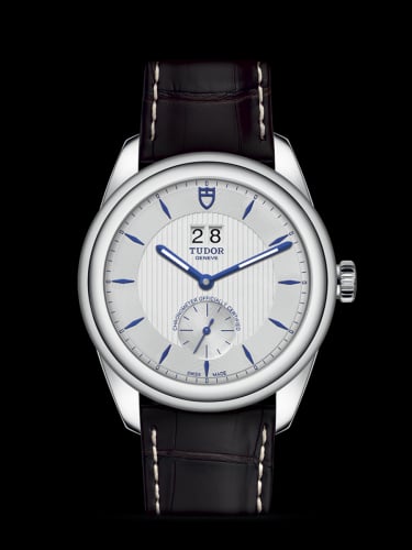 Tudor Glamour Double Date Stainless Steel / Silver-Blue / Strap