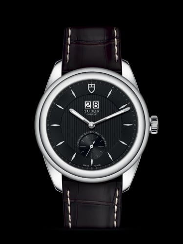 Tudor Glamour Double Date Stainless Steel / Black / Strap
