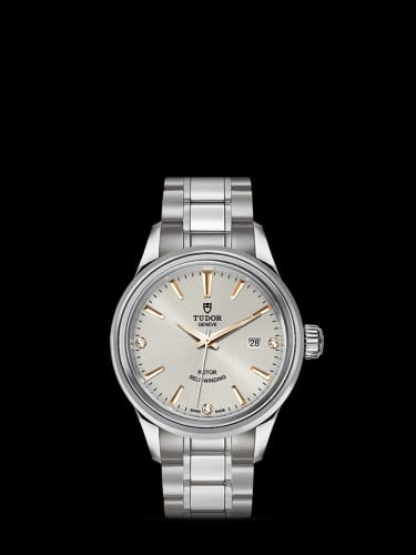 Tudor Style 28 Stainless Steel / Silver-Diamond / Bracelet