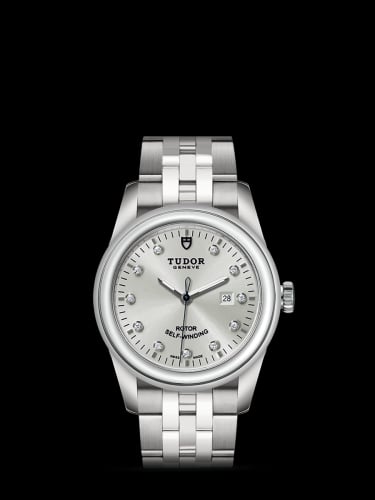 Tudor Glamour Date 31 Stainless Steel / Silver-Diamond / Bracelet
