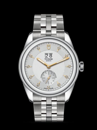 Tudor Glamour Double Date Stainless Steel / Silver-Diamond / Bracelet