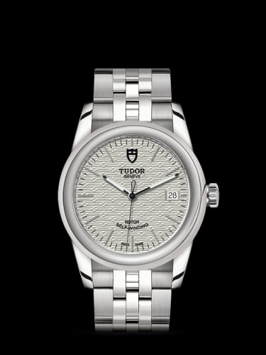 Tudor Glamour Date 36 Stainless Steel / Jacquard Silver / Bracelet