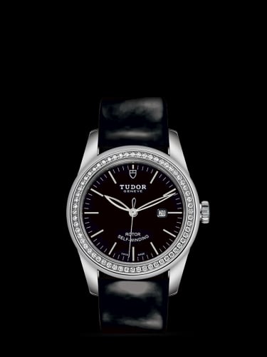 Tudor Glamour Date 31 Stainless Steel / Diamond / Black / Strap