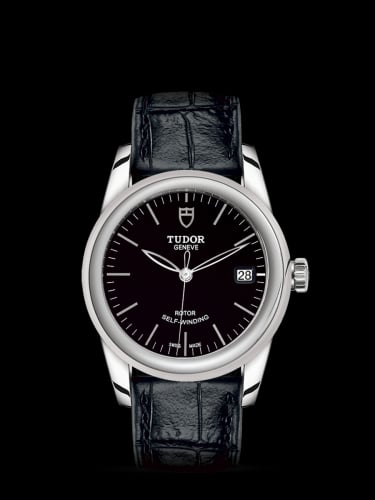 Tudor Glamour Date 36 Stainless Steel / Black / Strap