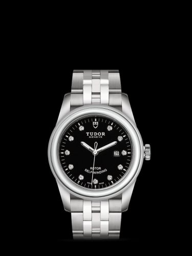 Tudor Glamour Date 31 Stainless Steel / Black-Diamond / Bracelet