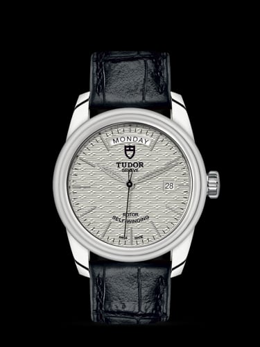 Tudor Glamour Day + Date Stainless Steel / Jacquard Silver / Strap