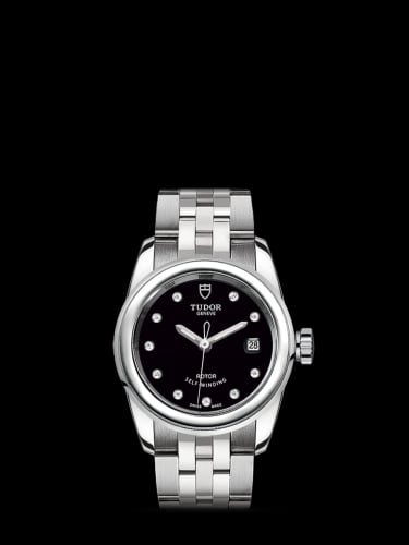 Tudor Glamour Date 26 Stainless Steel / Black-Diamond / Bracelet