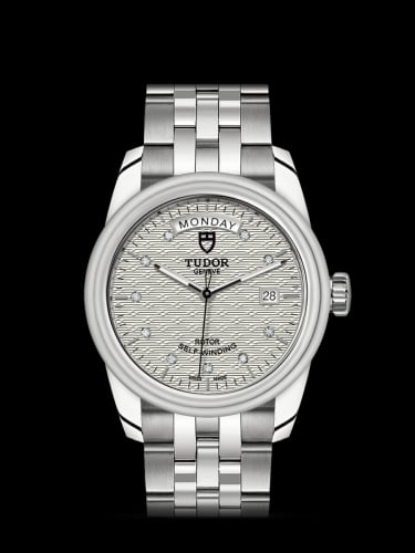 Tudor Glamour Day + Date Stainless Steel / Jacquard Silver-Diamond / Bracelet