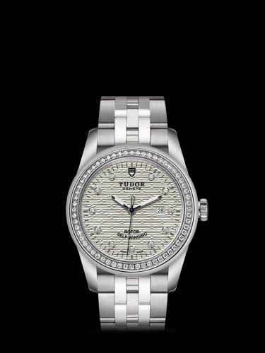Tudor Glamour Date 31 Stainless Steel / Diamond / Jacquard Silver-Diamond / Bracelet