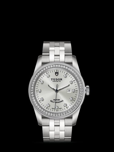 Tudor Glamour Date 31 Stainless Steel / Diamond / Silver-Diamond / Bracelet