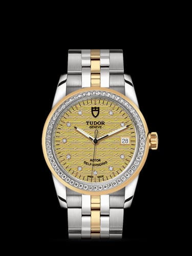 Tudor Glamour Date 36 Stainless Steel / Yellow Gold / Diamond / Jacquard Champagne-Diamond / Bracelet