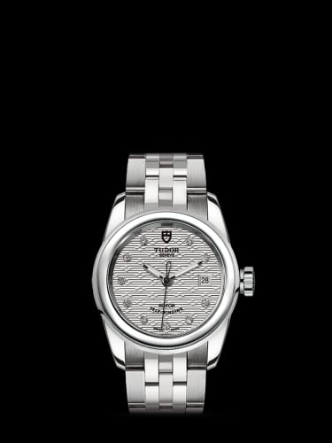 Tudor Glamour Date 26 Stainless Steel / Jacquard Silver-Diamond / Bracelet