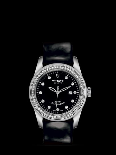 Tudor Glamour Date 31 Stainless Steel / Diamond / Black-Diamond / Strap